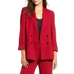 Topshop Burgundy Slouch Blazer